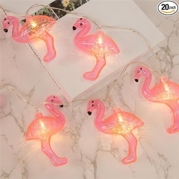 DomeStar 10Ft Pink Flamingo Lights, LED Flamingo String Lights Battery Operated - Picture 7 of 7